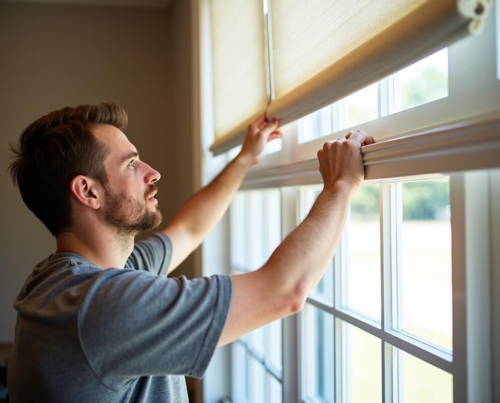 Hanging curtains and blinds