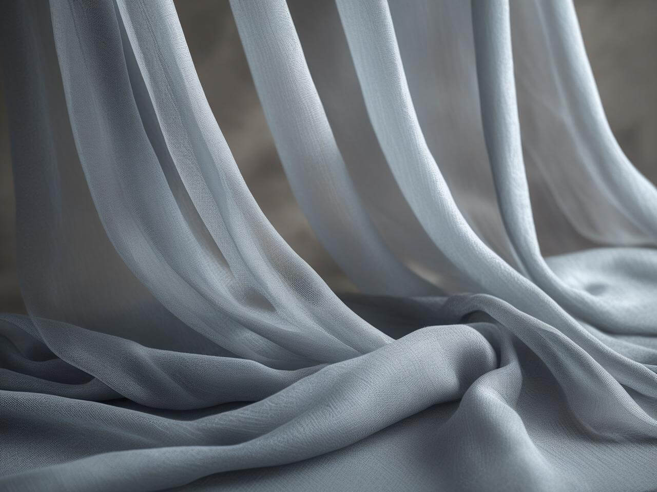 Grey Sheer Curtain Panel
